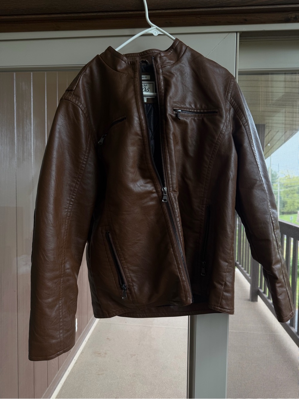 Jos. A. Bank Brown Leather Bomber Jacket